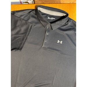 Under‎ Armour Golf Polo 4XL Tall Red HeatGear Loose Fit Performance Shirt Men